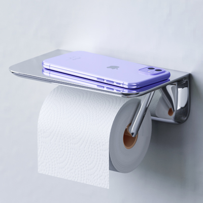 Тримач для туалетного паперу з поличкою