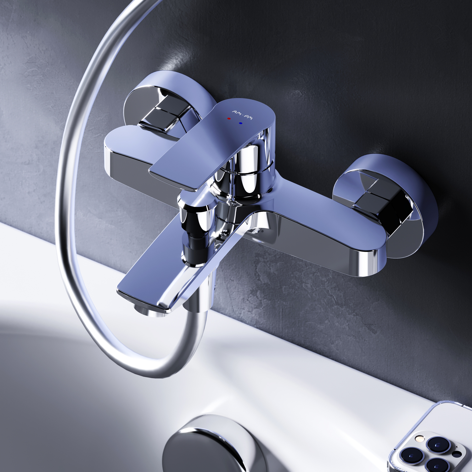 Фото товару F7C10000 Pride, змішувач для ванни та душу, хром